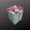 Mint/Pink Sequin Gift Box Decor with Velvet Bow | Christmas & Party Display-86355MIPK